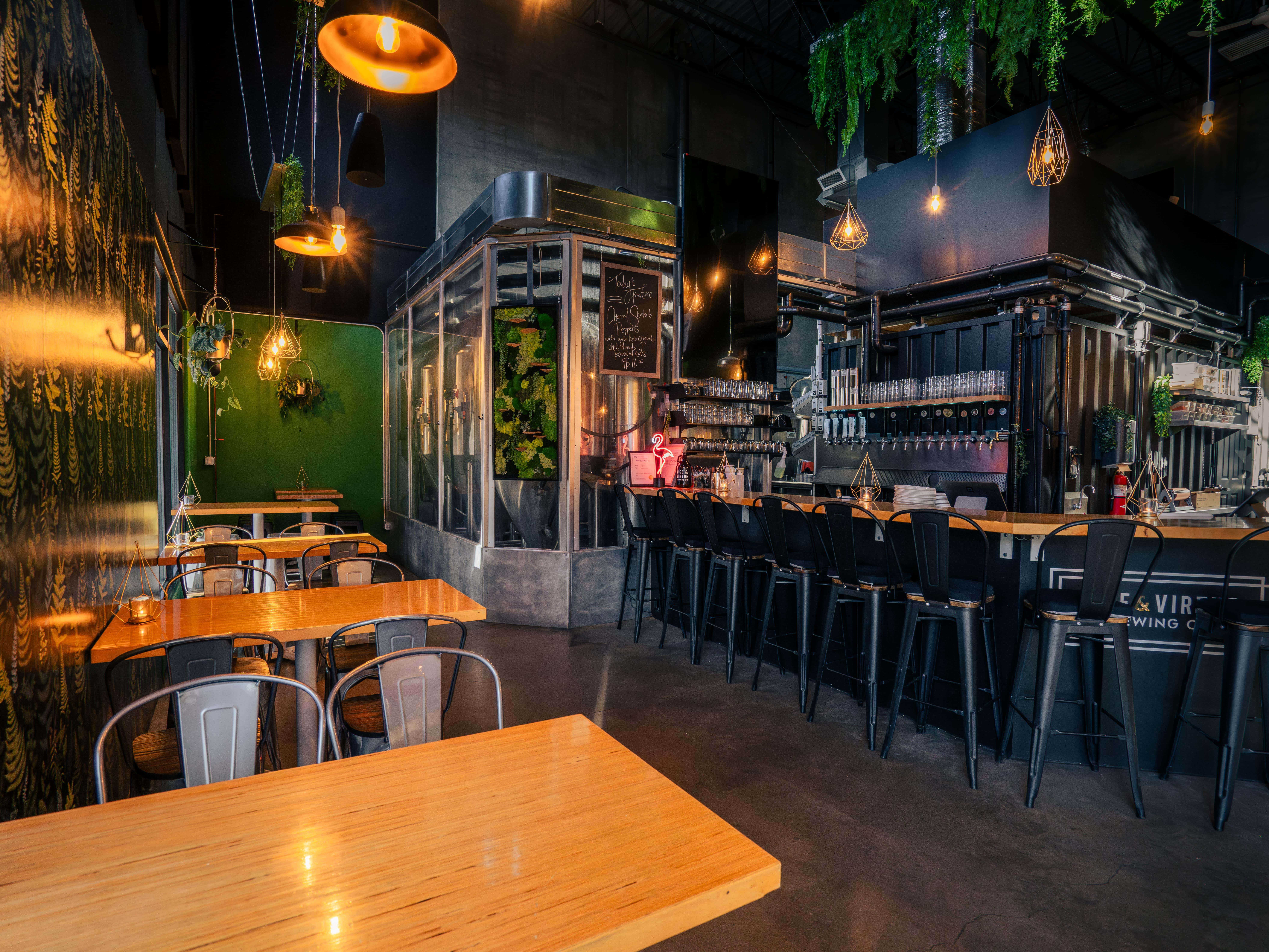 VIce & Virtue Brewing Kelowna Interior Seating and Bar Area
