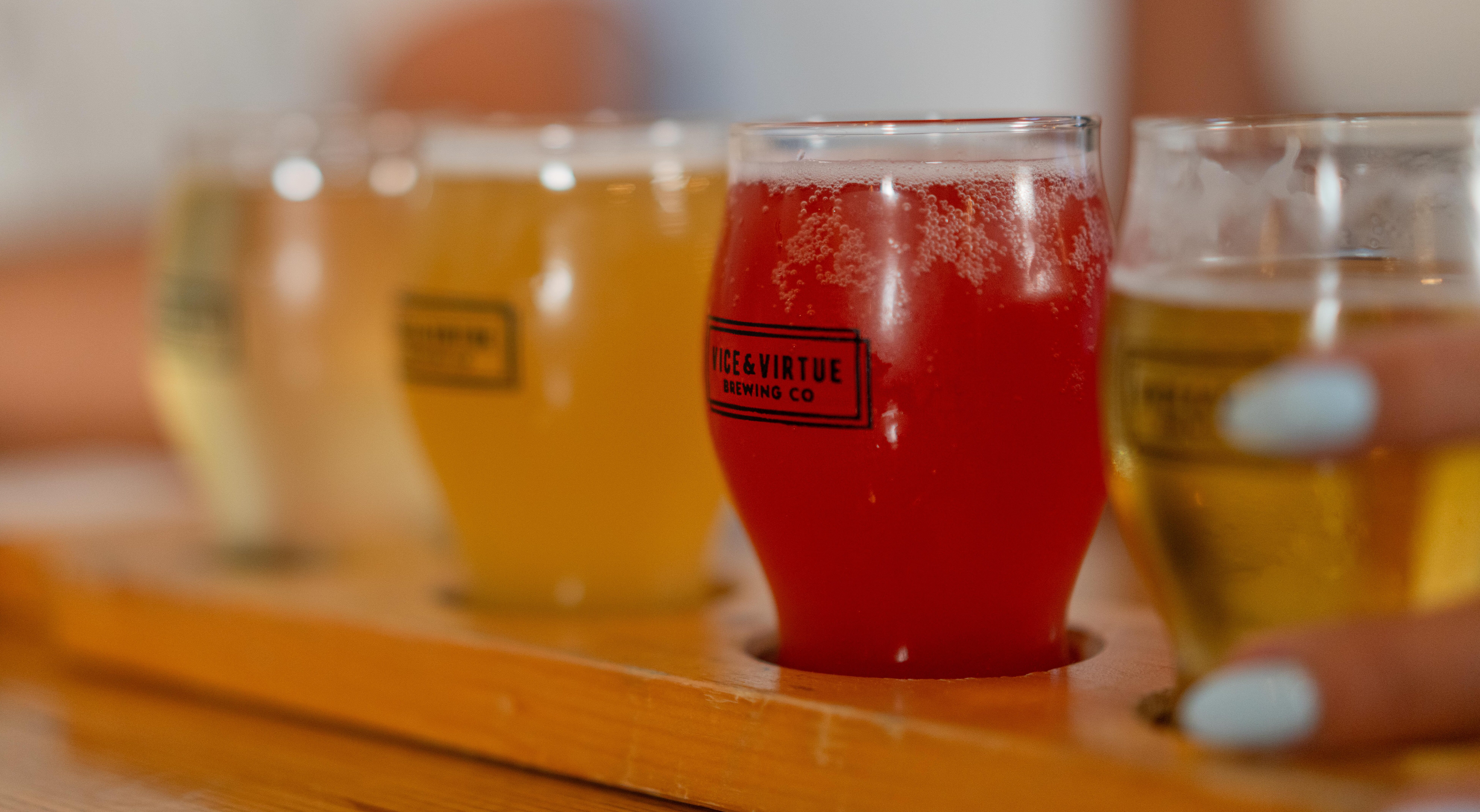 Beer Flight at Vice & Virtue Brewing Kelowna Beer Flight at Vice & Virtue Brewing Kelowna
