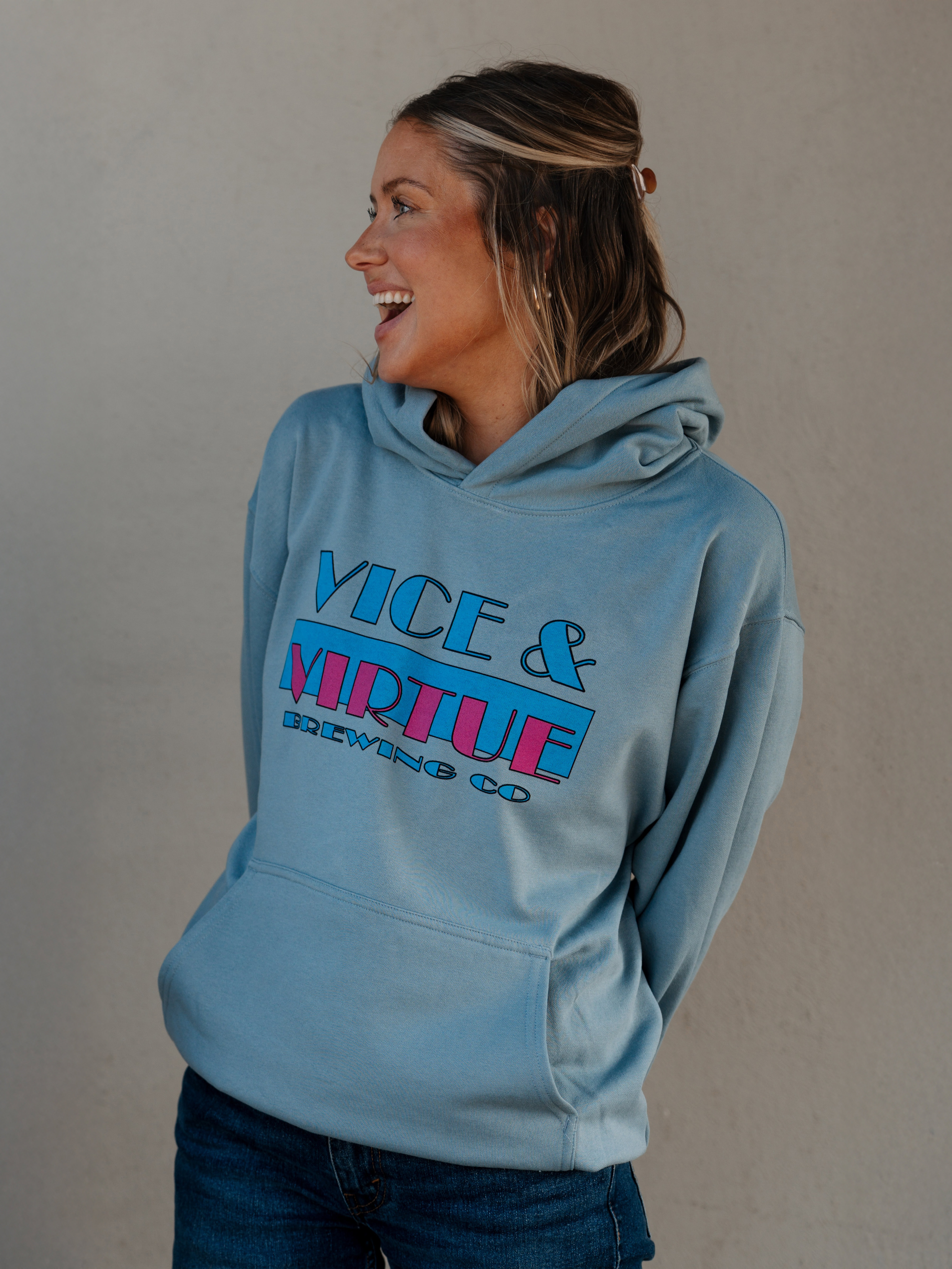 vice & virtue brewing kelowna merch hoodie