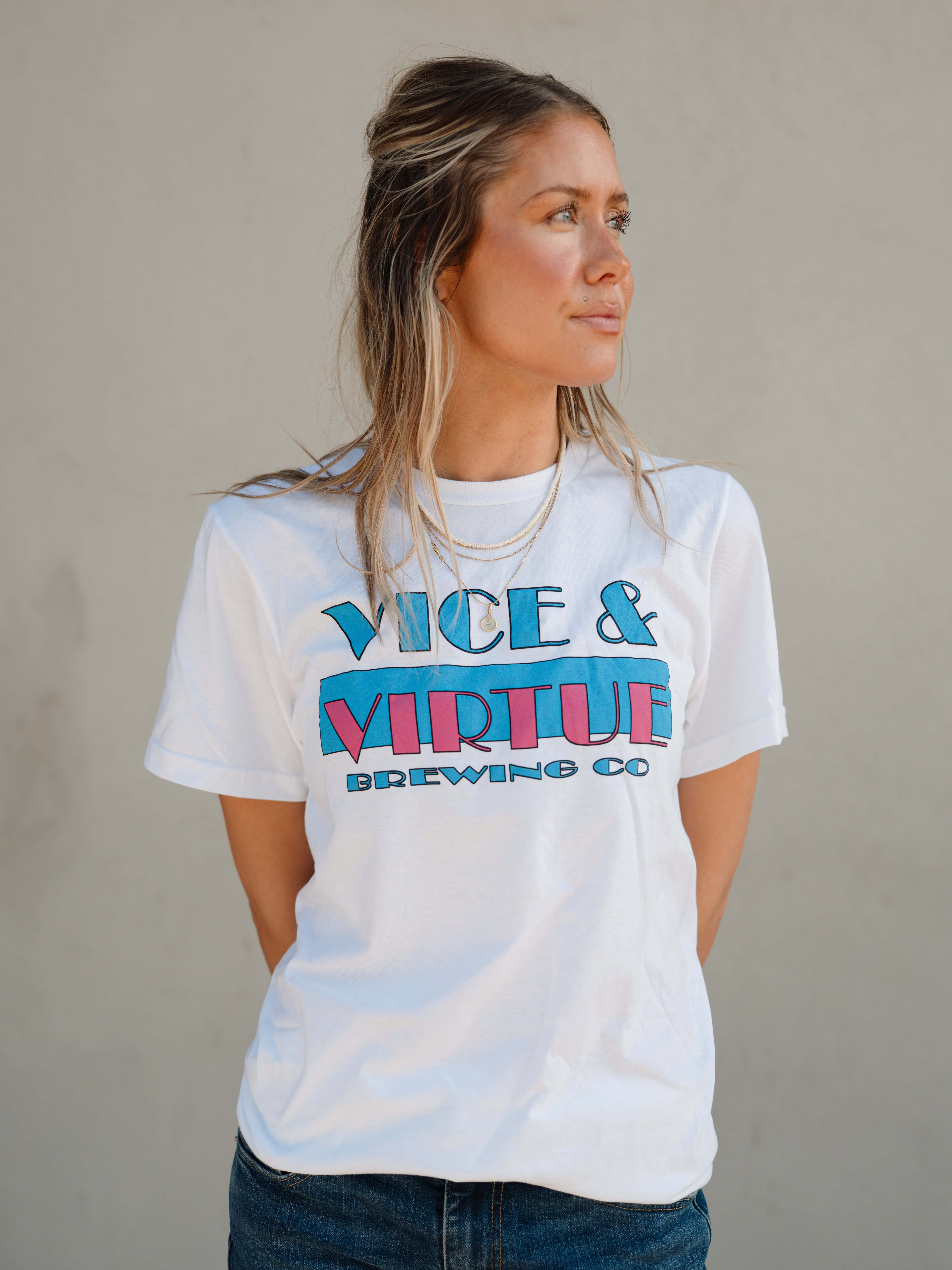 Vice & Virtue Brewing Kelowna Merch - White T-shirt