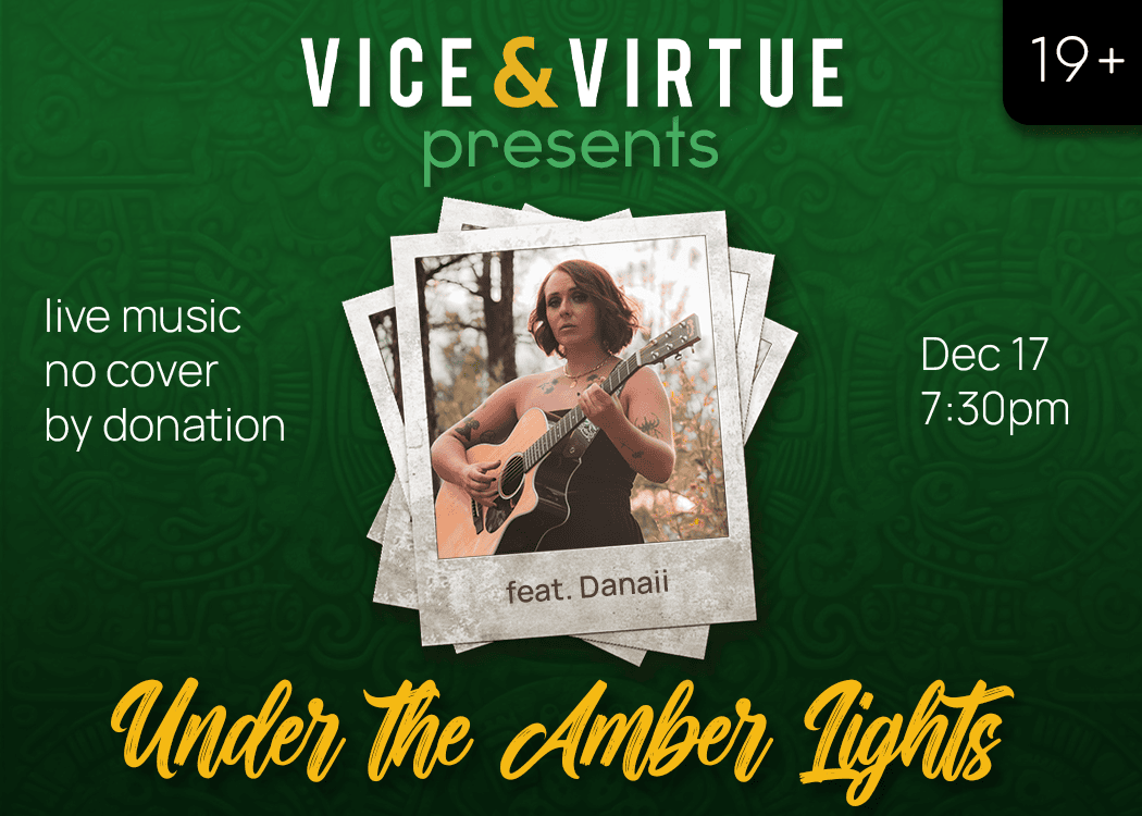under the amber lights featuring danaii at Vice & Virtue Brewing Kelowna